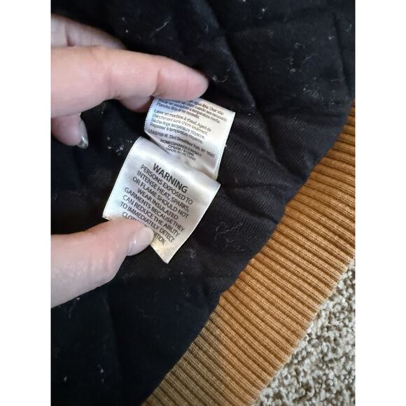 Carhartt Jacket Kids XXS 4-5 Tan Canvas Quilt Lined Hooded Full Zip Coat Youth - Picture 3 of 7